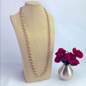 Vintage Hammered Gold Tone Round-Link Necklace